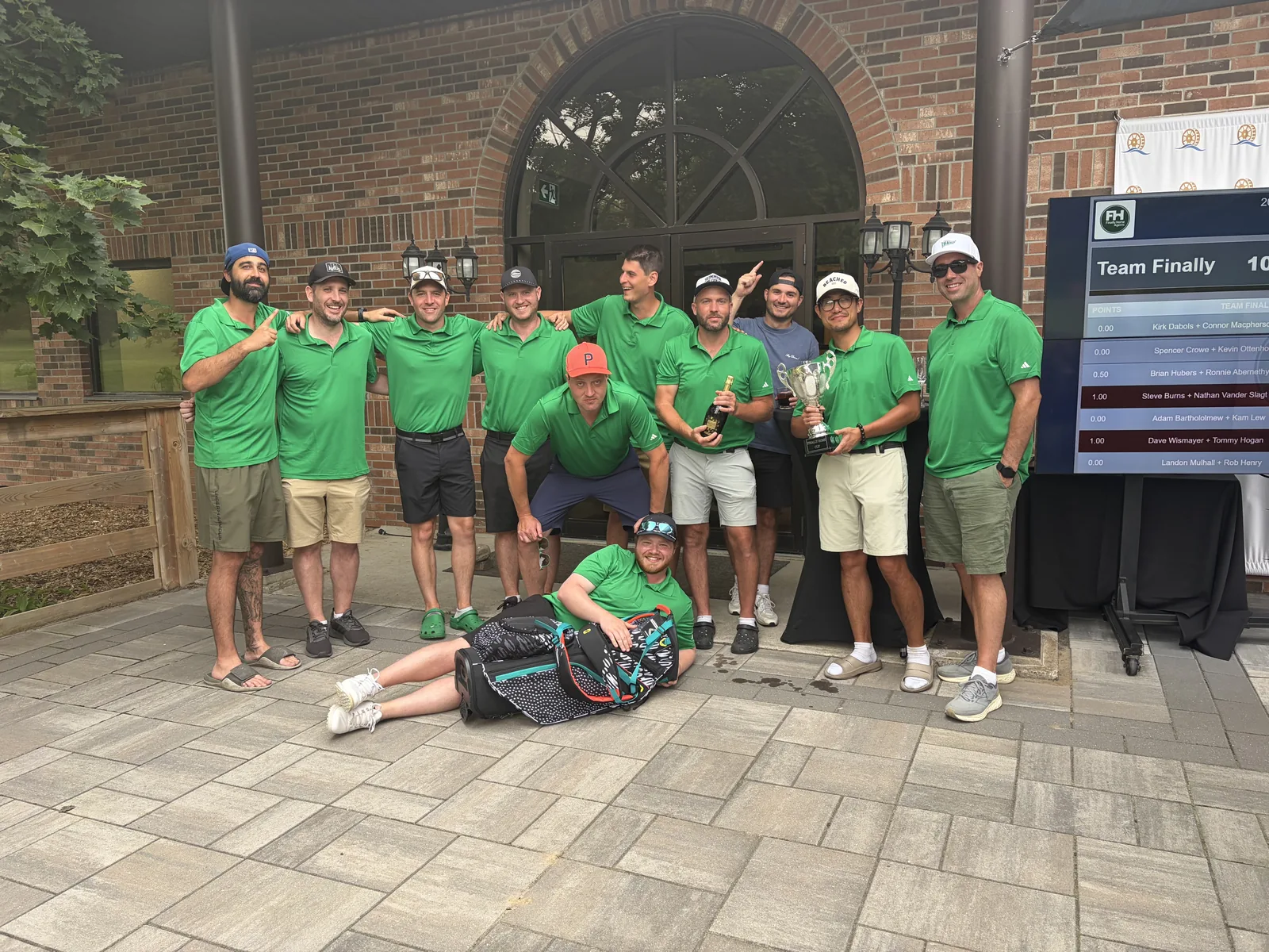 Finally Home Cup golf tournament team photo at Mill Run Golf Club in Uxbridge